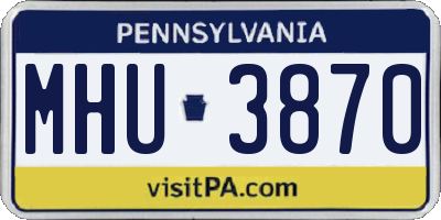 PA license plate MHU3870