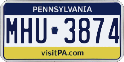 PA license plate MHU3874