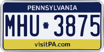 PA license plate MHU3875