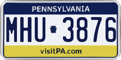 PA license plate MHU3876