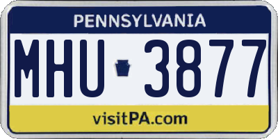 PA license plate MHU3877