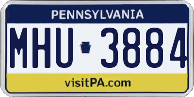 PA license plate MHU3884