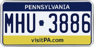 PA license plate MHU3886
