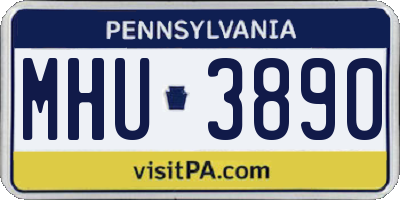PA license plate MHU3890