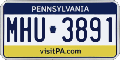 PA license plate MHU3891