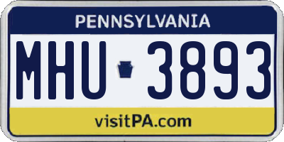 PA license plate MHU3893