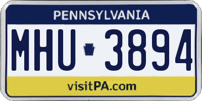 PA license plate MHU3894