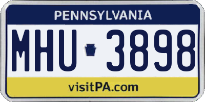 PA license plate MHU3898