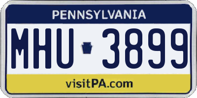 PA license plate MHU3899