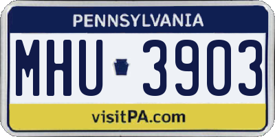 PA license plate MHU3903