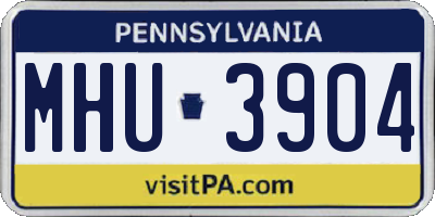 PA license plate MHU3904