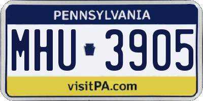 PA license plate MHU3905