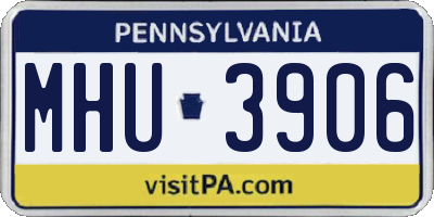 PA license plate MHU3906