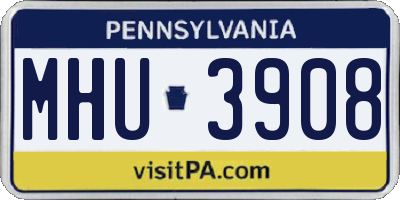PA license plate MHU3908