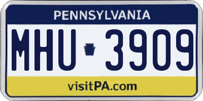 PA license plate MHU3909