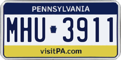 PA license plate MHU3911