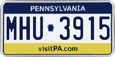 PA license plate MHU3915