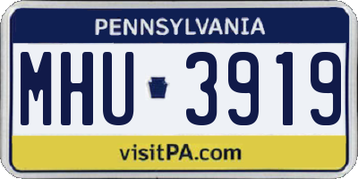 PA license plate MHU3919