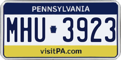 PA license plate MHU3923