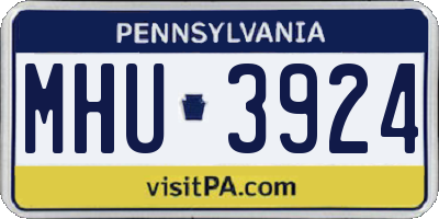 PA license plate MHU3924