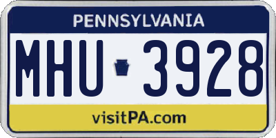 PA license plate MHU3928