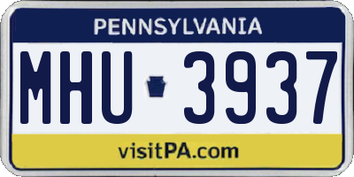 PA license plate MHU3937
