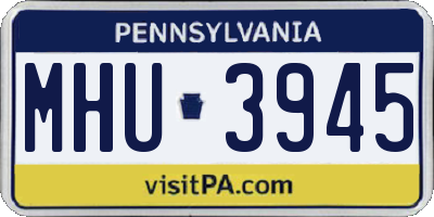 PA license plate MHU3945