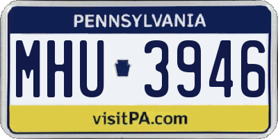 PA license plate MHU3946