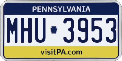 PA license plate MHU3953