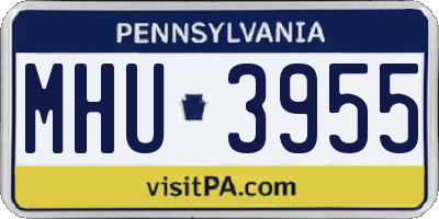 PA license plate MHU3955