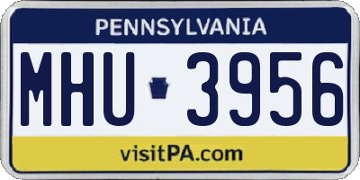 PA license plate MHU3956