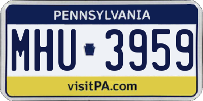 PA license plate MHU3959