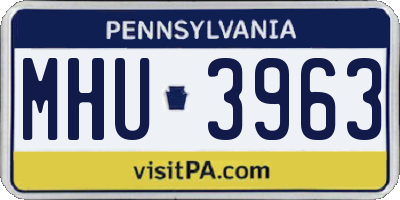 PA license plate MHU3963