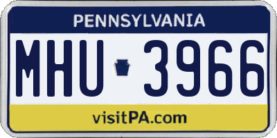 PA license plate MHU3966