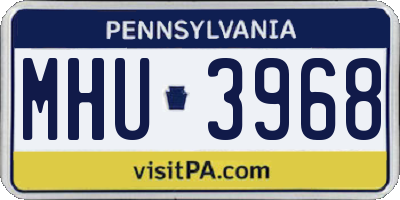 PA license plate MHU3968
