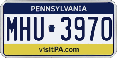 PA license plate MHU3970