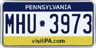 PA license plate MHU3973