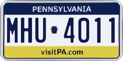 PA license plate MHU4011