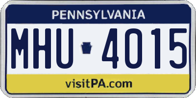 PA license plate MHU4015