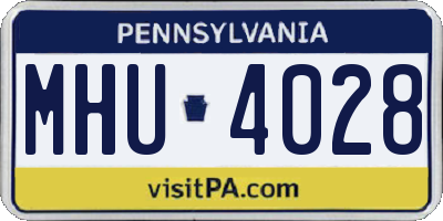 PA license plate MHU4028