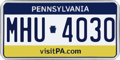 PA license plate MHU4030