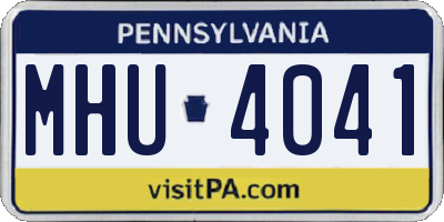PA license plate MHU4041
