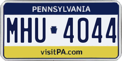 PA license plate MHU4044