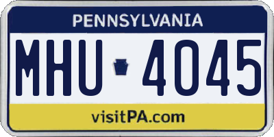 PA license plate MHU4045