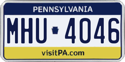 PA license plate MHU4046