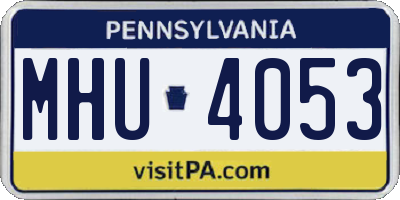 PA license plate MHU4053