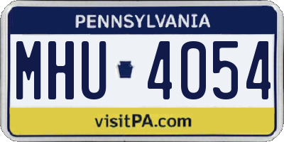 PA license plate MHU4054