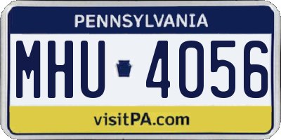 PA license plate MHU4056