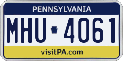 PA license plate MHU4061