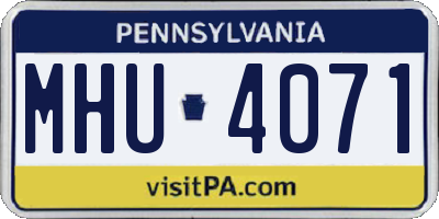 PA license plate MHU4071